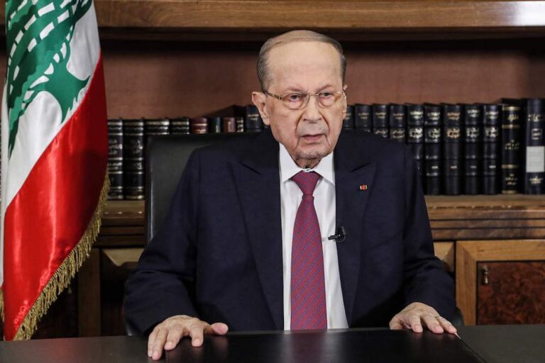 Lebanon’s president delivers veiled criticism of Hezbollah during televised speech
