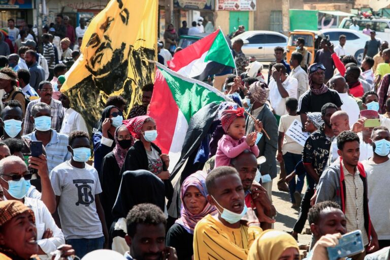 Sudan security forces fire tear gas at large anti-coup rally