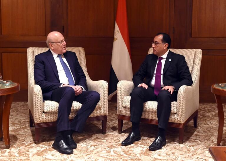 Lebanese, Egyptian PMs discuss energy, trade