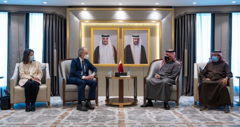 Qatar FM and UN Syria envoy stress humanitarian access must flow to all Syrians