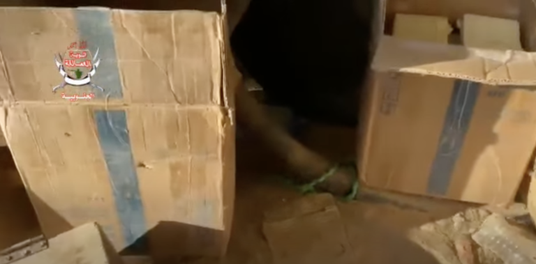 Giants Brigades discover cache of mines, explosive devices smuggled by Houthis under guise of UN aid