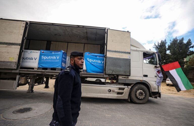 UAE medical convoy of one million COVID-19 vaccines arrives in Gaza Strip