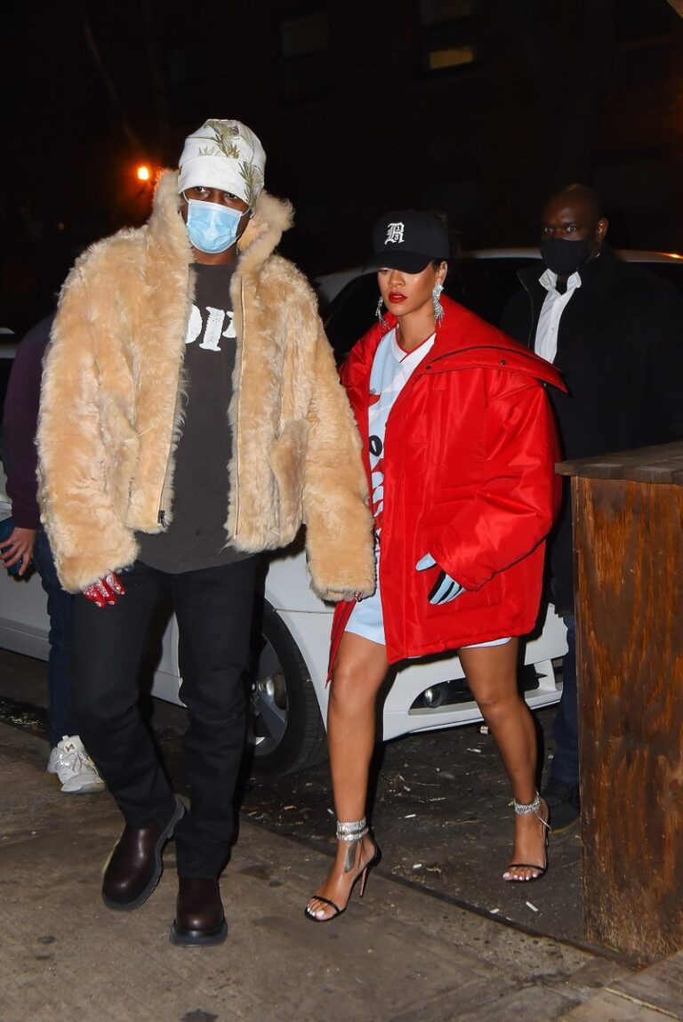Rihanna shows off Amina Muaddi heels in New York