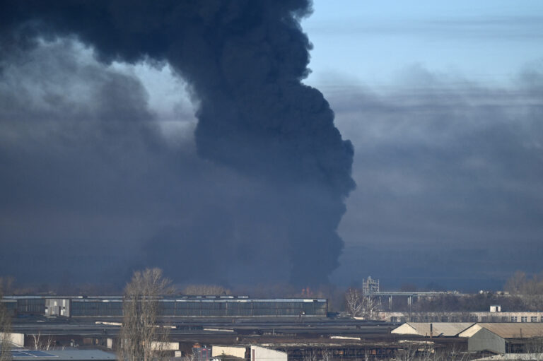 Russian forces launch invasion of Ukraine with strikes on defences