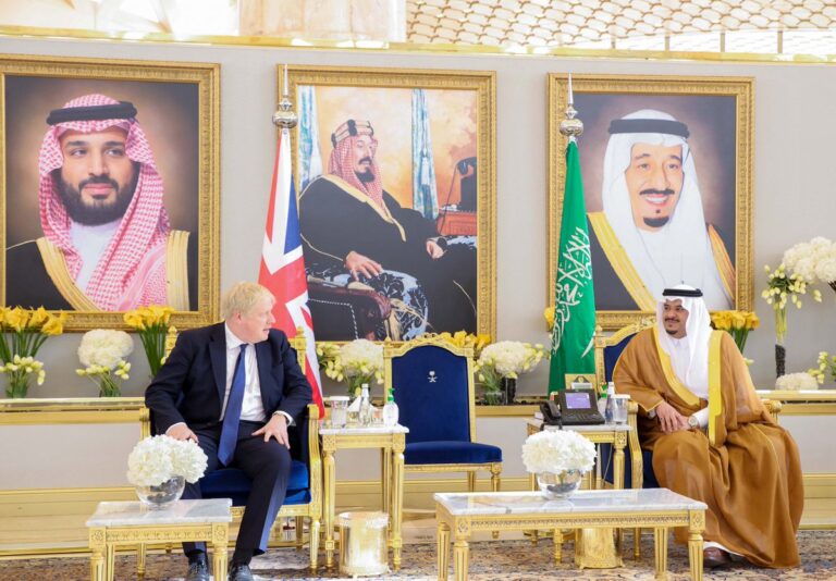 Saudi crown prince meets British prime minister in Riyadh