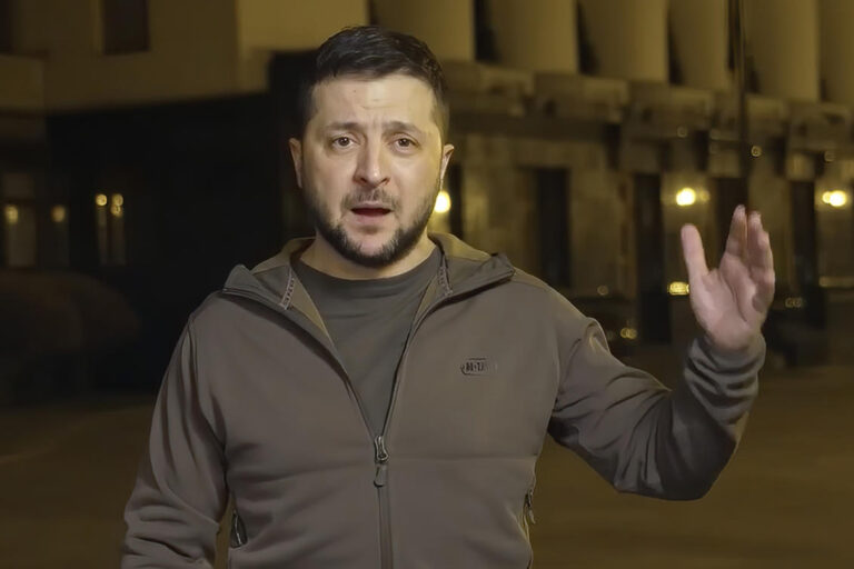 Ukraine’s president asks NATO for more military support against Russia