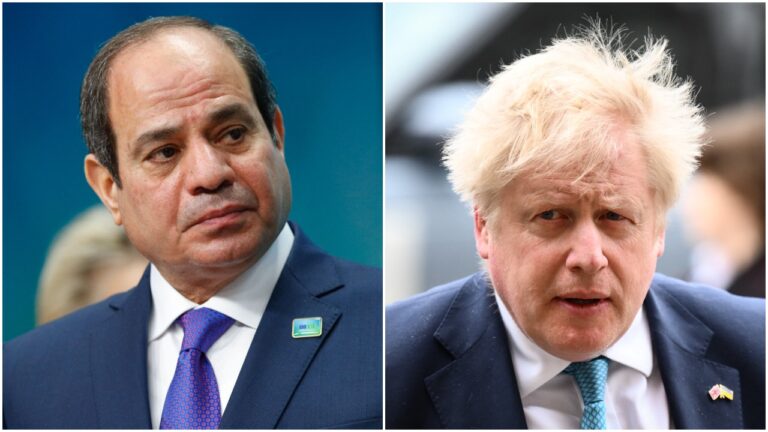 Egyptian president, UK PM hold talks