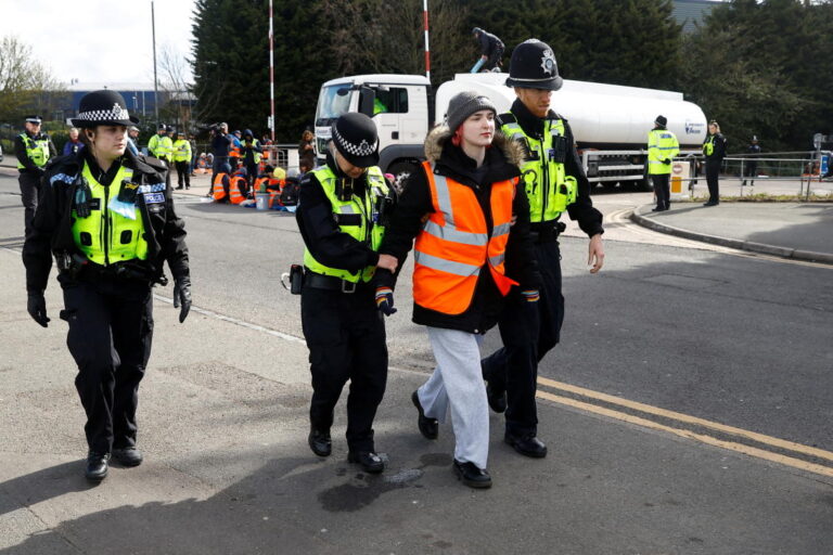 UK police arrest 83 as climate activists blockade oil terminals