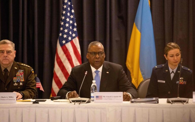 At defense talks in Germany, US says world galvanized against Russia’s invasion