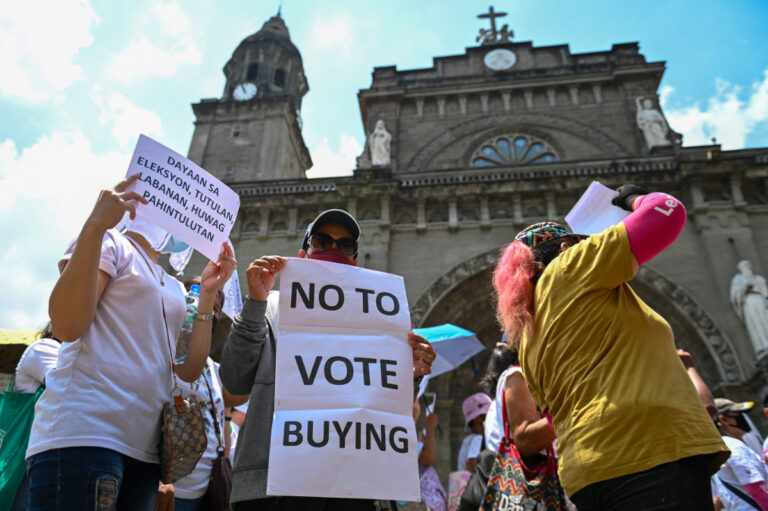 Ousted strongman’s son a front-runner as Filipinos elect next leader