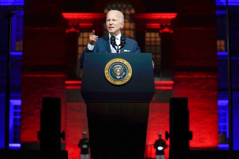 Biden targets ‘extremist’ Trump allies as democratic threat in fraught political moment