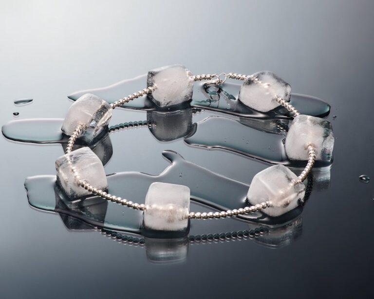Saudi designer co-creates ice necklace with important message