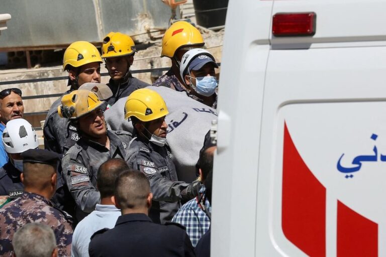 Jordanian rescuers recover 10th body from rubble of collapsed apartment block