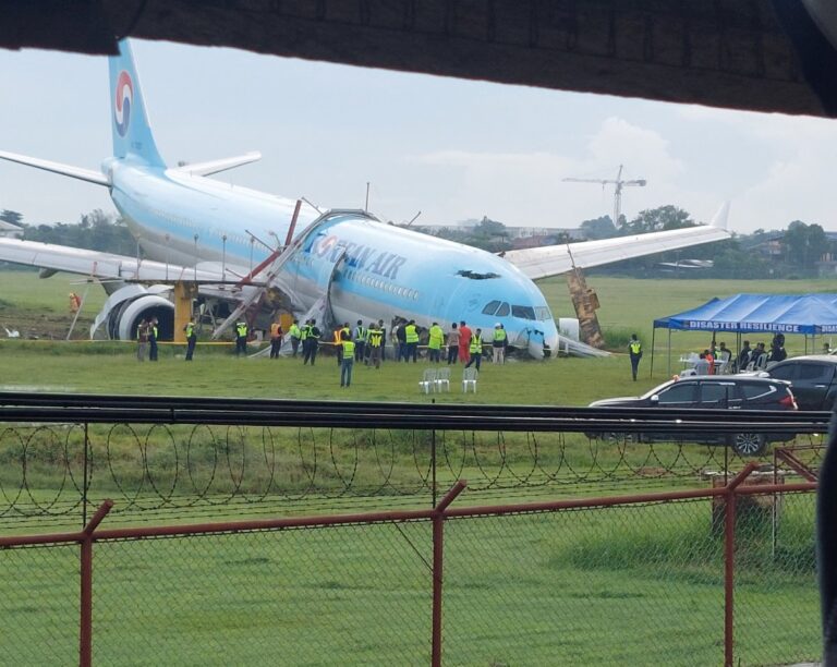 Korean Air jet overshoots runway in central Philippines