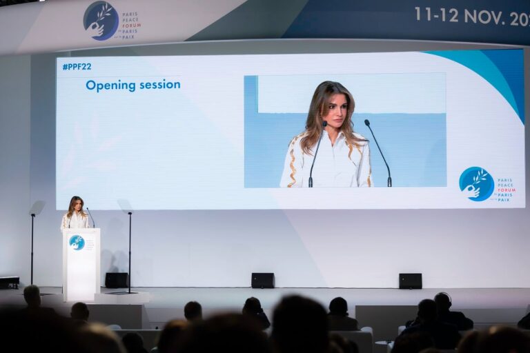 Jordan’s Queen Rania calls for shift in humanity’s response to global crises at Paris Peace Forum